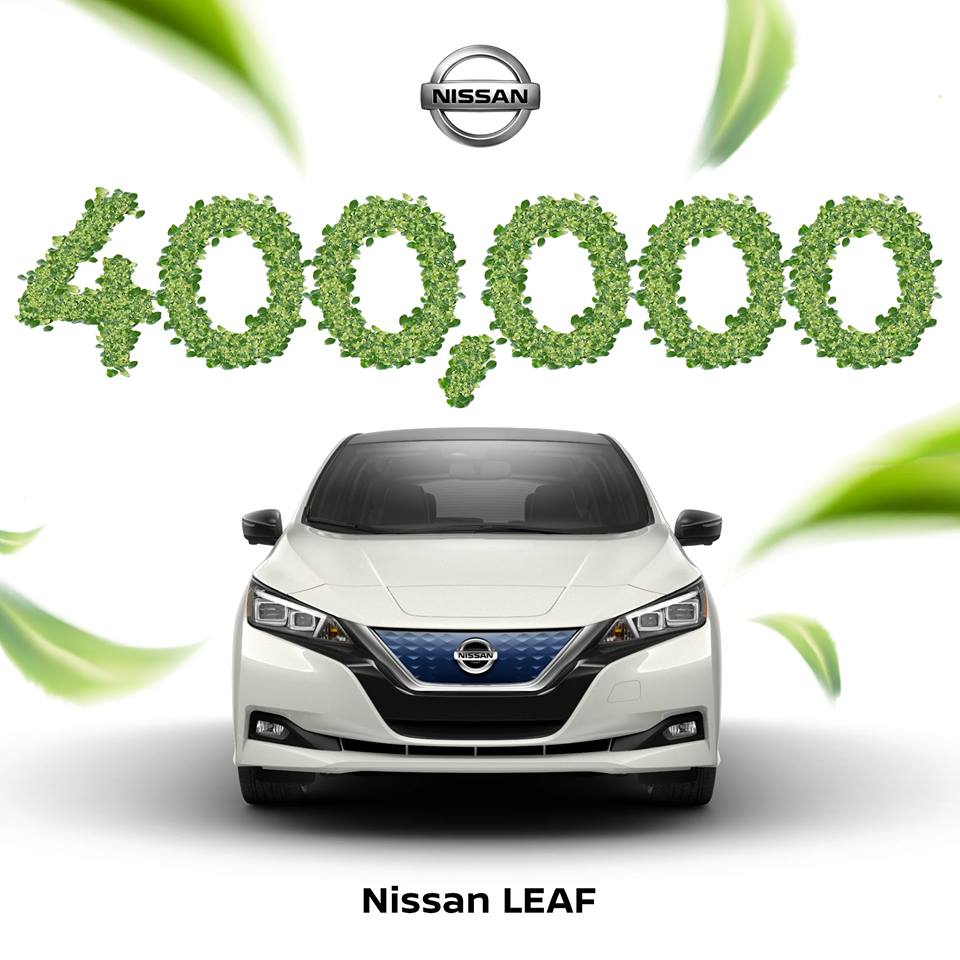 „NISSAN LEAF“ TAPO PIRMUOJU ISTORIJOJE ELEKTRINIU AUTOMOBILIU, KURIŲ PAGAMINO IR PARDAVĖ DAUGIAU NEI 400 000!!!